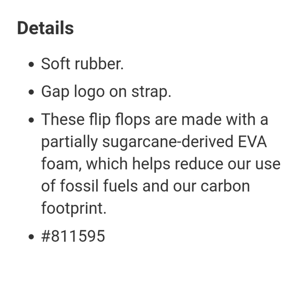 GAP Women Partially Plant-Based Flip Flops 5-6 NWT - Picture 3 of 4